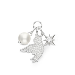 Charm argint cu perla naturala, pasare si stea DiAmanti AN6176-PRH-AS (Argint 925‰ 2 g.)